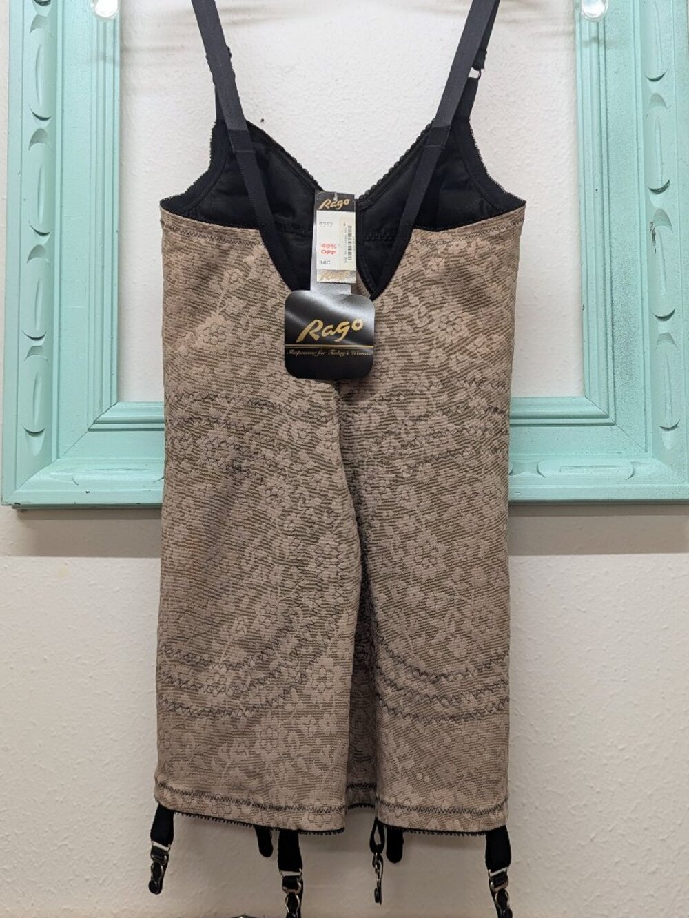 NWT Rago 9357 Body Briefer Shapewear Extra Firm Shaping, Mocha/Black - Picture 3 of 5